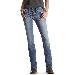 Women's Slim Fit Straight Leg Jeans Performance Stretch Denim Work Casual
